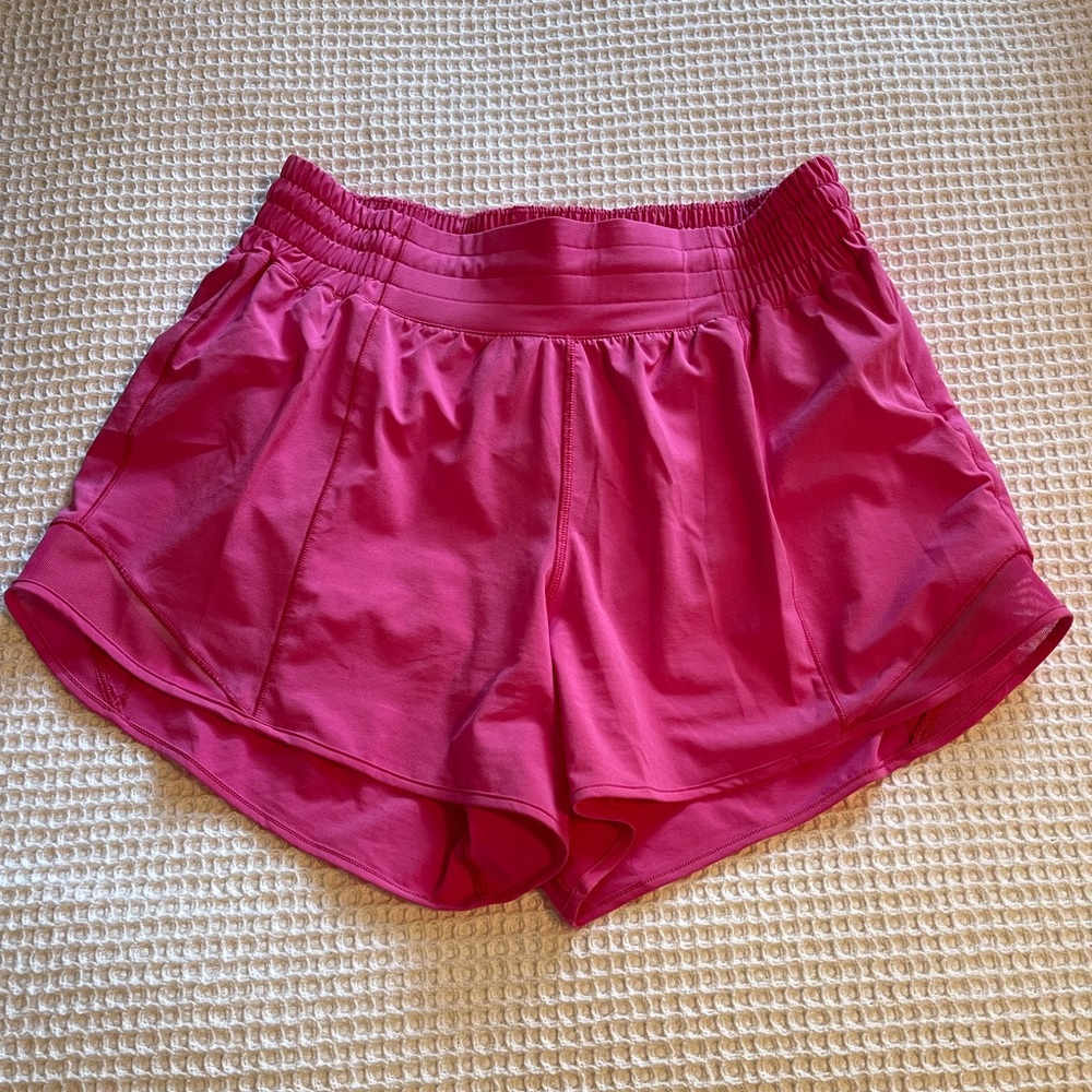 Lululemon Sonic Pink High-Rise 4” Hotty Hot Shorts - NWOT